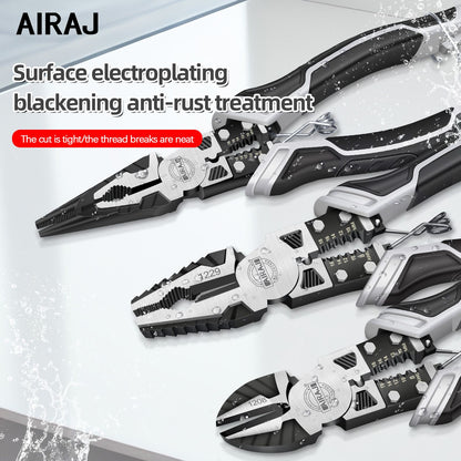 AIRAJ Alicate diagonal multifuncional de 8 polegadas, alicate de bico fino de 9 polegadas, ferramentas de hardware, alicate de corte, 3 peças, alicate de eletricista