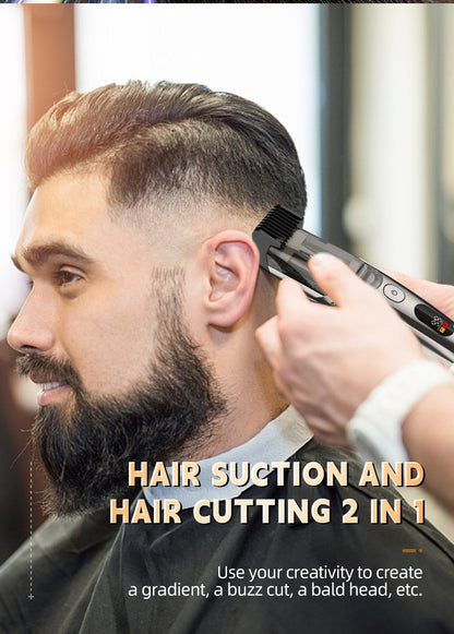 Vacuum Beard Trimmer for Men, Adjustable Length with 2 Comb (1-20mm), Electric Vacuum Trimmer for Beard, Mustache, Stubble