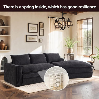 Luxury Oversized Cloud Couch – 4-Seater Boneless Deep-Seat Sectional Sofa for Living Room, Plush Ready-to-Relax Sofa