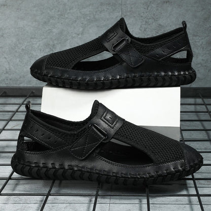 Summer Men Sandals Genuine Leather Mens Casual Shoes Outdoor Men Leather Sandals for Men Beach Shoes Roman mens Shoes