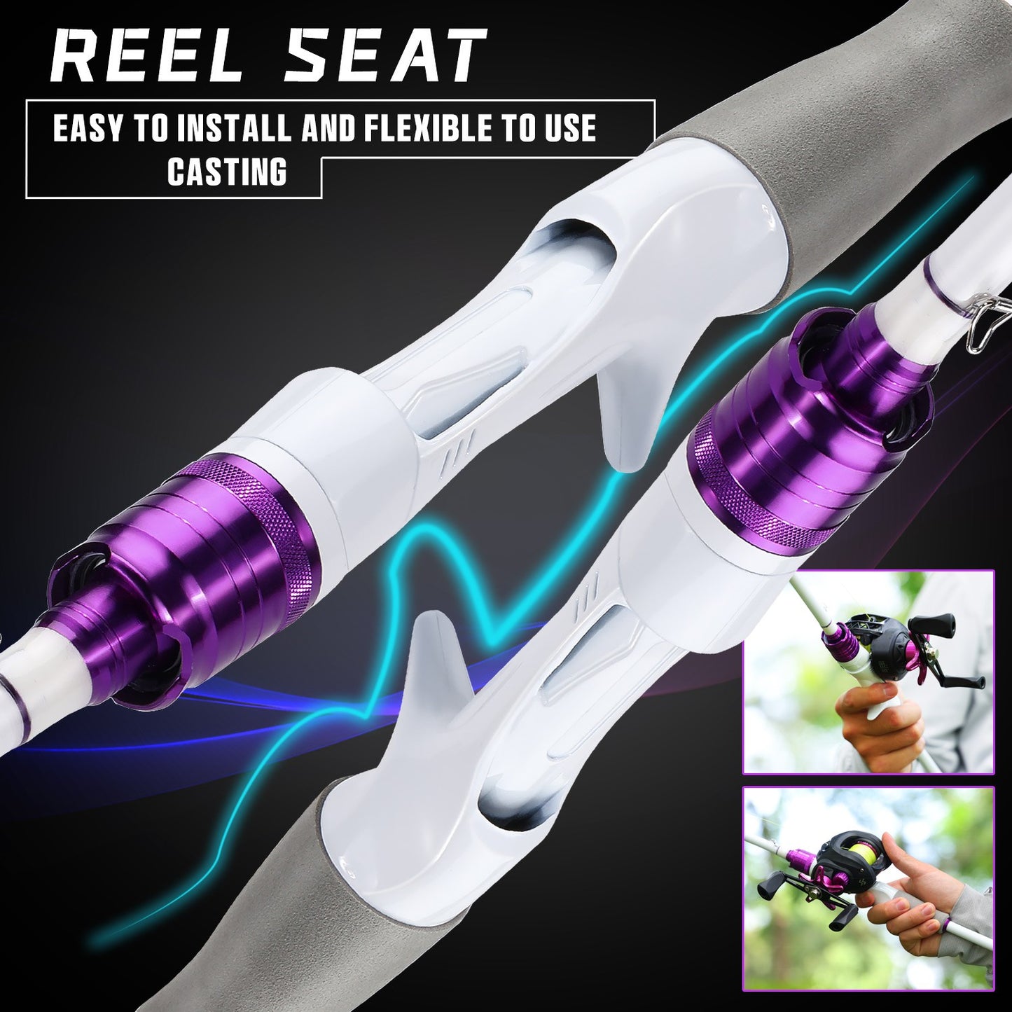 Vara de Pesca Sougayilang Casting/Spinning 2 Seções 1.8m Ultralight Carbono Cabo EVA para Várias Águas
