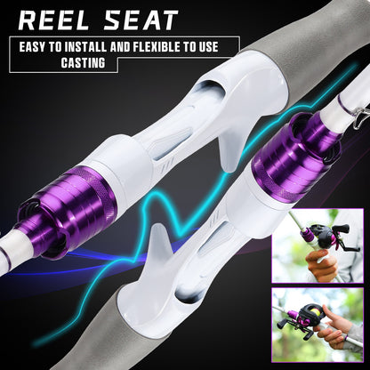 Vara de Pesca Sougayilang Casting/Spinning 2 Seções 1.8m Ultralight Carbono Cabo EVA para Várias Águas