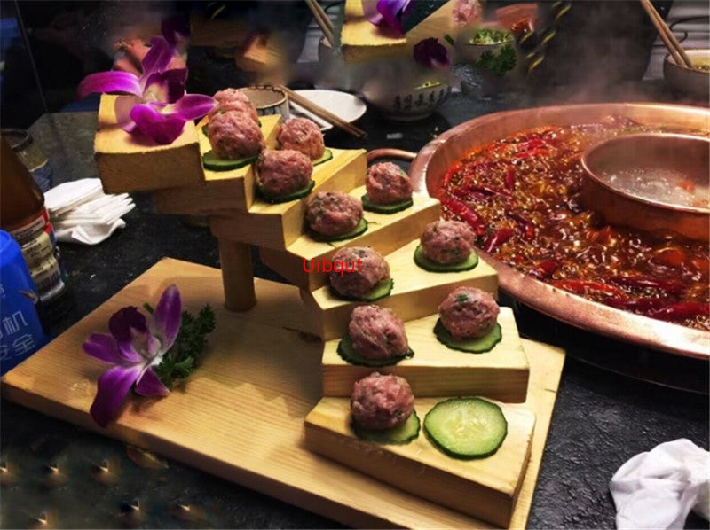 Japanese wooden wood Cuisine Sushi Bridge Boats Pine Creative Sushi Sashimi plate Platter Sushi Tableware Decoration Ornament