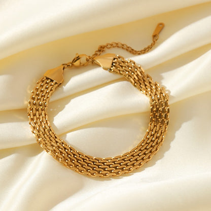 GANEMLY Conjunto de joias à prova d'água de aço inoxidável 316L, colar de corrente larga de metal, pulseiras, conjunto de joias com pingente de corrente dourada, presente