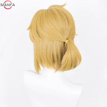 Peruca de Cosplay Link de Alta Qualidade Peruca Loiro Marrom Cosplay Anime Perucas Sintéticas Resistentes ao Calor Perucas de Halloween