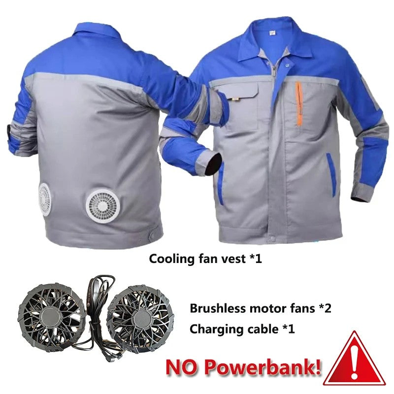 Cooling Air Conditioning Clothing Sunscreen Long Sleeve Cooling Fan Jacket USB Charging Men Outdoor Activity Electrician Clothes