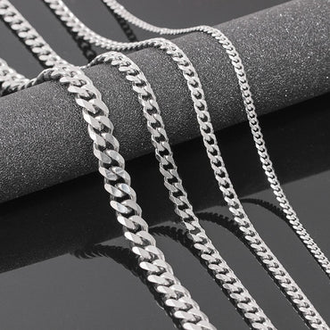 Men's Cuban Link Chain Size 3.6/5/6/7/8/9mm Men's Punk Necklace Stainless Steel Male Fashion Jewelry Gifts for Men