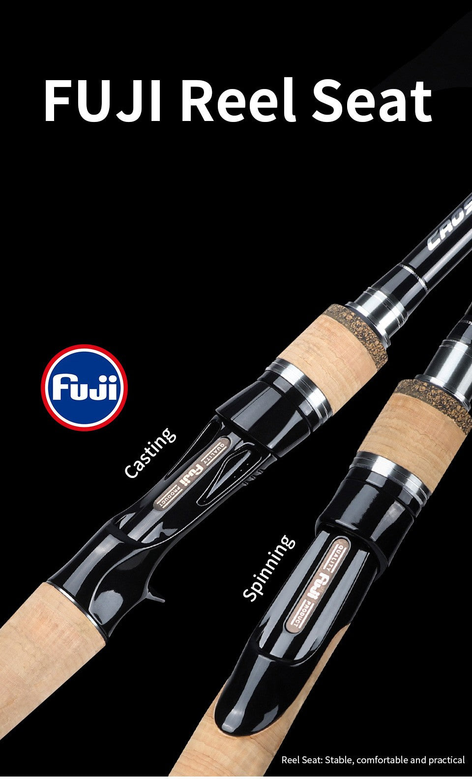 Vara de Pesca LINNHUE TS Fuji Guide Lure Rod 1.68-2.7m 2/3 Seções Fibra de Carbono Leve Vara de Spinning Vara de Baitcasting Haste de Presente Capa de Vara