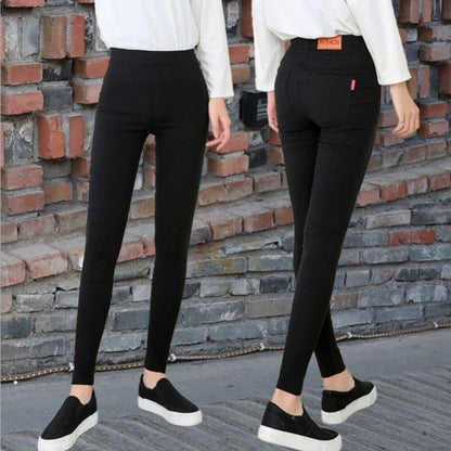 2025 New Autumn Black Pencil Pants Women Korean Style Tight Stretch Office Lady Denim Pants Elegant Comfy Ankle Length Jeans