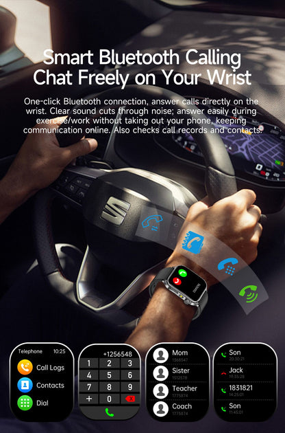 2025Novo 650nm Laser Condicionamento Safira Vidro Smart Watch Homens ECG Frequência Cardíaca Micro Exame Físico Saúde Smartwatch Temperatura