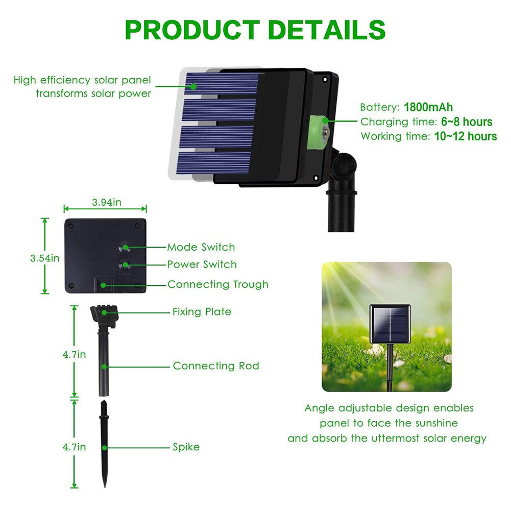 Fairy Lights Solar Garden Lights String Lights with 8 Modes Waterproof Copper Wire Lights for Patio Yard Trees Christmas Party