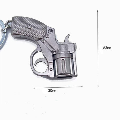 Pistola Revólver Modelo DIY Modificação de Chave Cabo Requer Polimento Manual Chaveiro Criativo Chave de Carro Cabeça de Moto