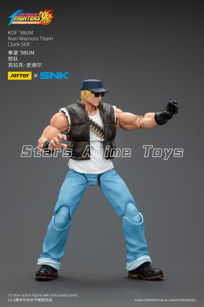 Original JOYTOY 1/18 Action Figure SNK KOF'98UM Ikari Warriors Team Leona Heidern/Ralf Jones/Clark Still Modelo de Brinquedo
