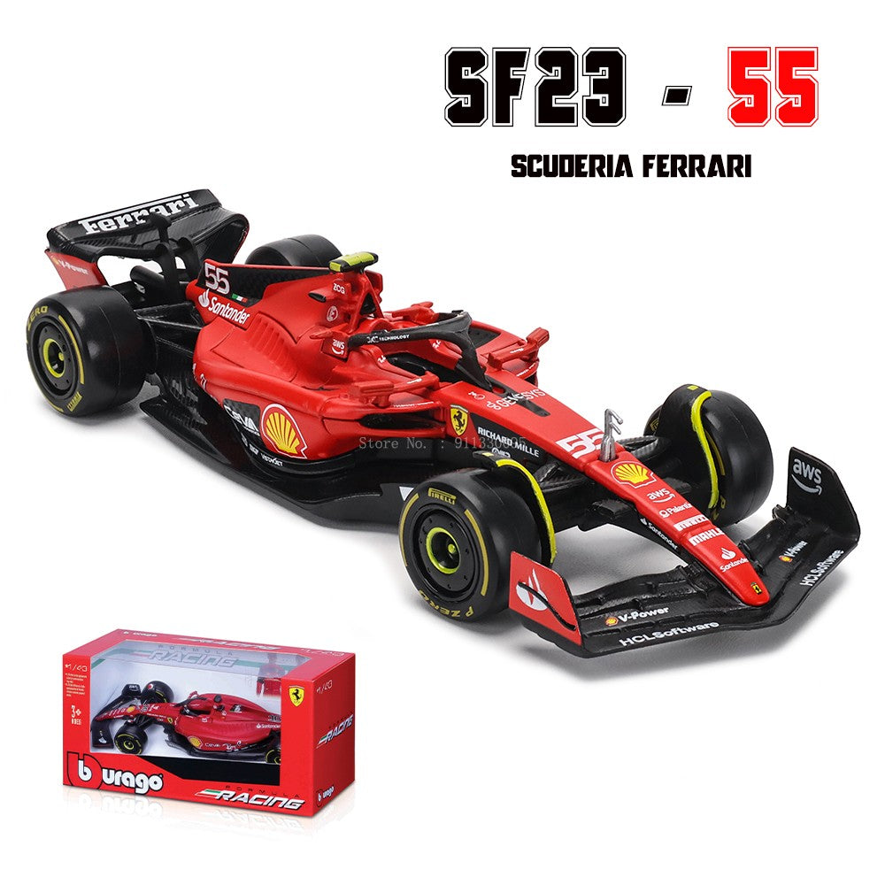 Bburago 1:43 F1 Aston Martin Aramco F1 Team AMR23 2023 #14 Alonso #18 Stroll Carro de Liga Metálica Modelo Fundido Colecionável
