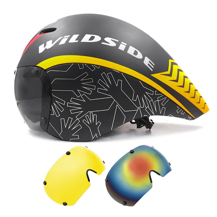 TT Óculos de Lente de Capacete de Ciclismo Capacete de Bicicleta de Estrada Aero Triathlon Tri Capacete de Ciclismo de Corrida de Contrarrelógio Masculino Acessórios de Casco Ciclismo