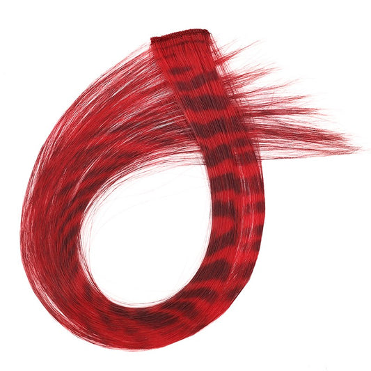 Wig, color hair extensions, one-card invisible and traceless leopard print ear-hanging, striped hair extensions