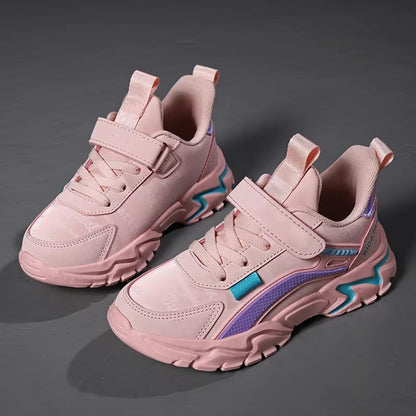 Children Sneakers Casual Shoes for Girls Pink Comfortable Leather Running Sports Kids Girl Flat Breathable Shoes