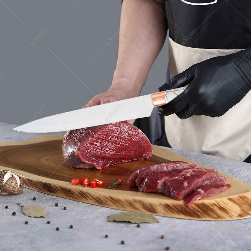 Conjunto de Facas de Cozinha 8 Peças em Aço Inoxidável com Bloco de Facas Combinado Faca de Cozinha para Fatiar Cutelo de Carne Facas de Fruta