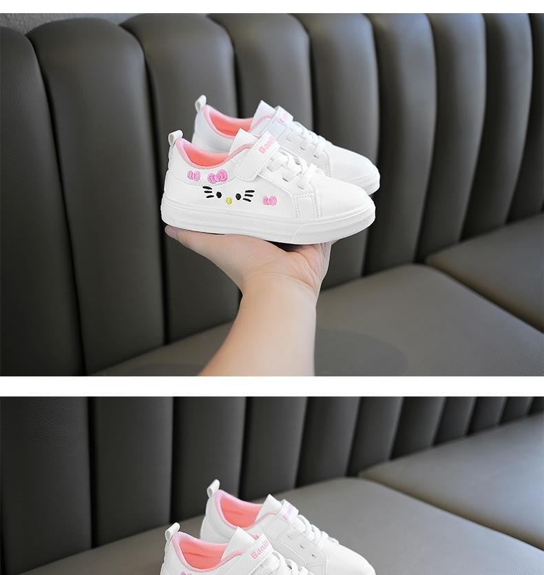 Kids White Sneakers 2025 Fall Slip Resistant Durable Spring Autumn Shoes for Girls 4-16 Years Old Fashion Casual Sports Shoes