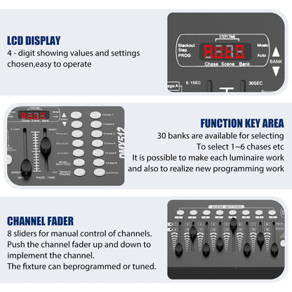 Somspot 192 DMX Controller DJ Equipment DMX 512 Grand Console Stage Lighting Controller For Par Light Moving Head Clubs Concerts