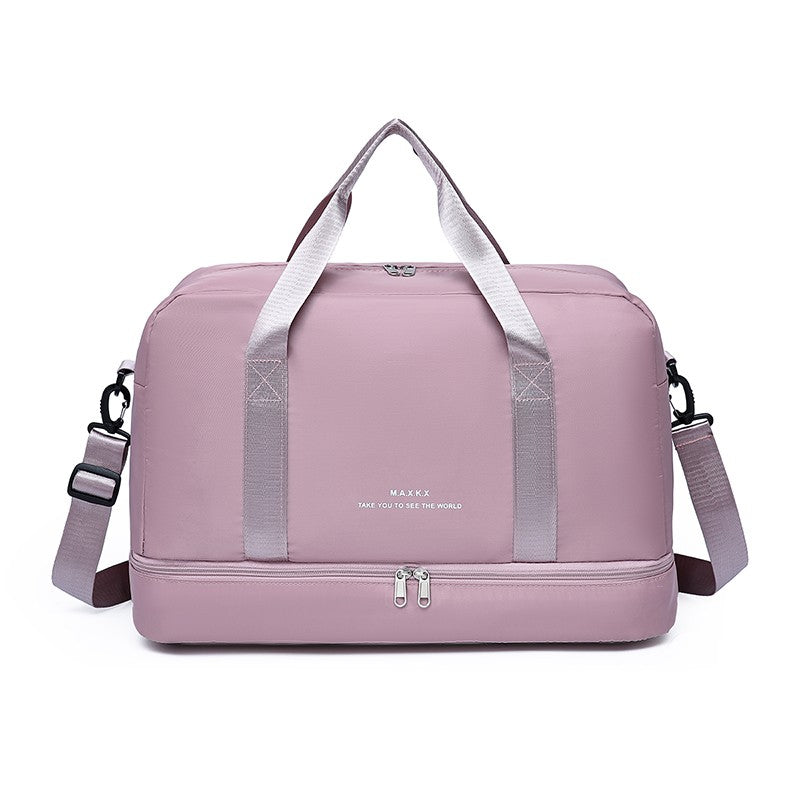 Large Capacity Travel Duffel Bag Oxford Gym Fitness Bag with Wet/Dry Zones & Shoes Compartment for Outdoor Trips Sport Bag