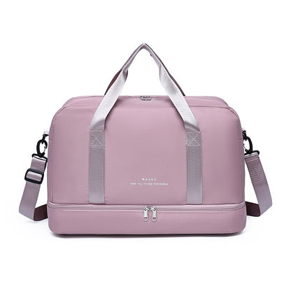 Large Capacity Travel Duffel Bag Oxford Gym Fitness Bag with Wet/Dry Zones & Shoes Compartment for Outdoor Trips Sport Bag