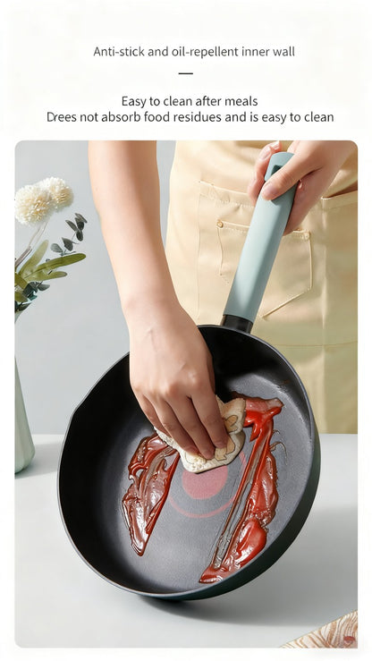 Fritadeira Funda Antiaderente 24cm LAN MI Panela para Fritar Wok Panela para Café da Manhã Panela para Panqueca Panela de Corpo Mais Fundo Panelas Multifuncionais