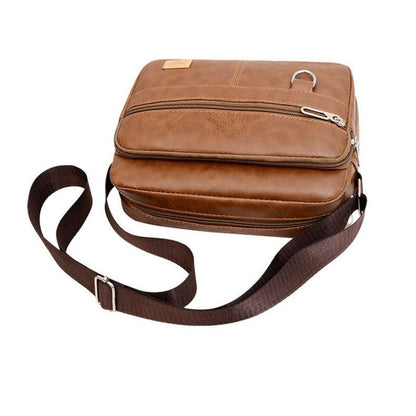 Men's PU Leather Crossbody Shoulder Bags High quality Tote Fashion Business Man Messenger Bag  Leather Bags fanny pack