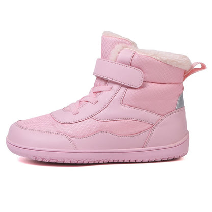 New Children's wide toe barefoot snow boots Little/Big/Kid Wide Toe Minimalist Sneakers Girls waterproof high-top cotton shoes