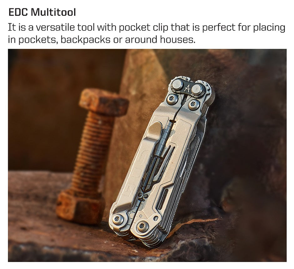 SOG PowerPint Ferramenta Múltipla Tática 18 em 1 com Alicate Dobrável e Faca - Equipamento EDC Compacto para Acampamento ao Ar Livre, Sobrevivência e Caminhada