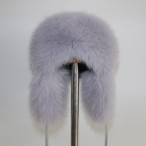 2025 Novo Chapéu Feminino Ushanka Russo de Pele de Raposa Natural Inverno Grosso Quente Orelhas Moda Chapéu Bomber Senhora Gorro Genuíno de Pele de Raposa Real