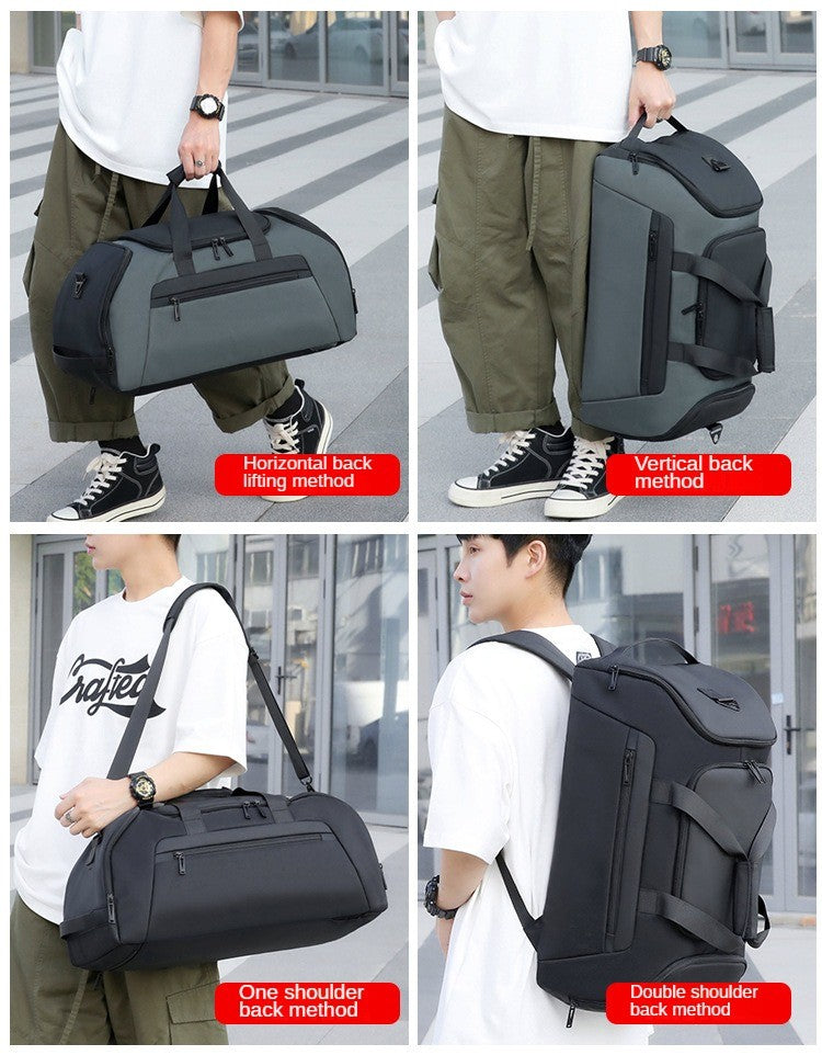 Custom logo large capacity travel bag for men waterproof sports outdoor travel bag print name hand luggage backpack with shoes