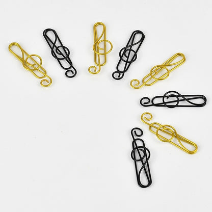 Metal Creative Music Note Shaped Creative File Clamp Paper Clips Bookmark Holder Paper Decorative Clip for Office School Home
