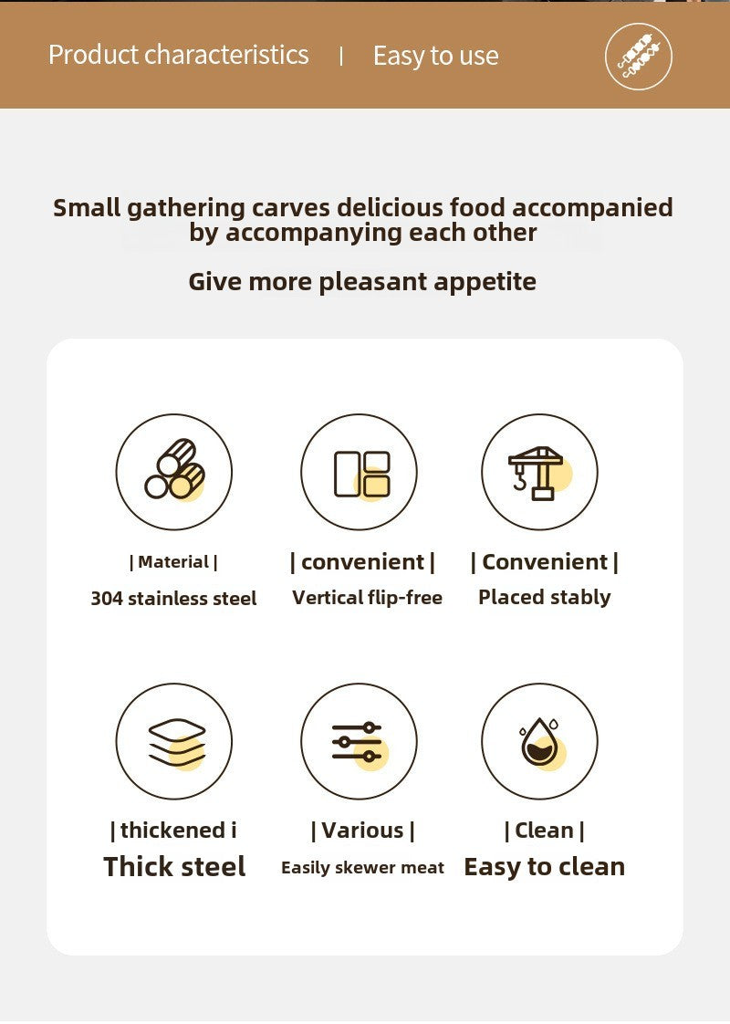 12/24/48 Skewers  Air Fryer Stainless Steel Grill Vertical Skewer Hanging Oven Kebab Rack Kebab Holder Kitchen Gadgets Grill