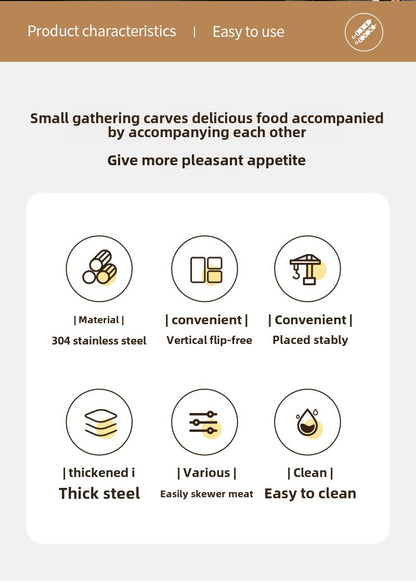 12/24/48 Skewers  Air Fryer Stainless Steel Grill Vertical Skewer Hanging Oven Kebab Rack Kebab Holder Kitchen Gadgets Grill