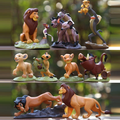 Novo Anime Disney O Rei Leão Simba Nala Timão Modelo de Bonecos de Ação Figuras de Anime Presente de Natal para Crianças 4.5-8.5CM 9 Pcs/conjunto