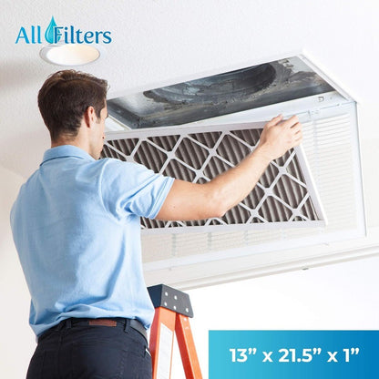 MERV 13 Pleated Air Filters 13x21.5x1 in USA Made 6 Pack White High Efficiency for Home HVAC Systems