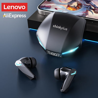 Fones de Ouvido Bluetooth V5.4 Lenovo XT53 Originais com Display LED de Energia Fone de Ouvido para Jogos Impermeável Anti-suor Fone de Ouvido Sem Fio Atualizado