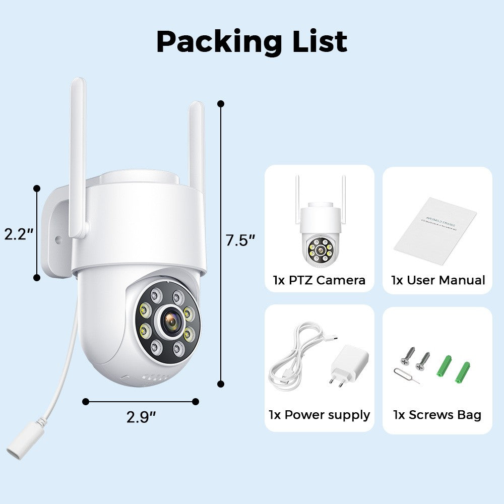 8MP 4K Wifi PTZ Camera Dual Lens Dual Screens Surveillance Camera Outdoor 2MP 4MP HD Night Vision Home Security Camera ICSEE APP