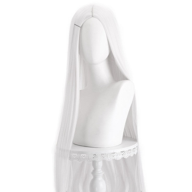 Peruca de Cosplay Longa Lisa Divisão Central Loiro Rosa Vermelho Roxo Resistente ao Calor Cabelo Sintético