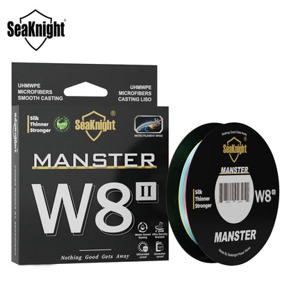 Linha de Pesca SeaKnight W8 II 300M PE, 8 Fios, Multifilamento Trançado, Revestimento Atualizado de Resina de Silicone, Pesca em Água Salgada