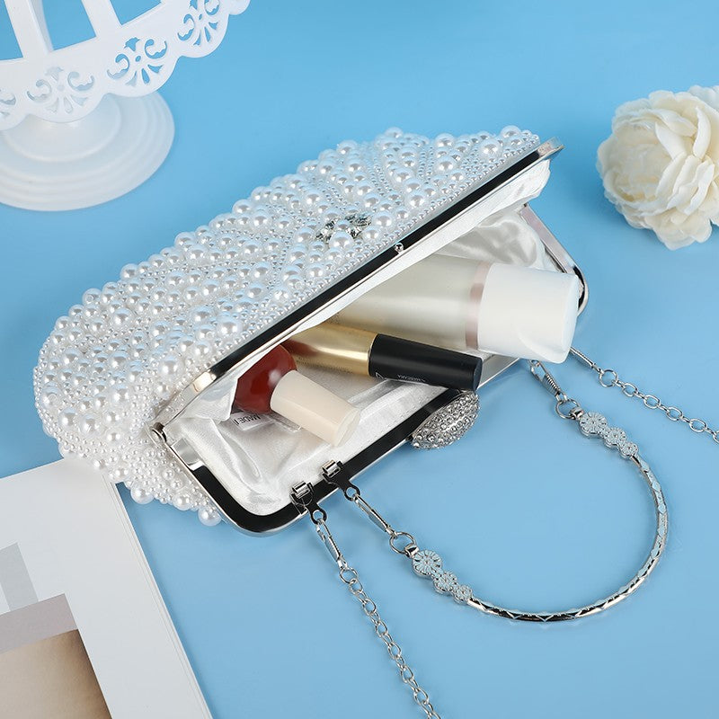 New handcrafted beaded shell pearl evening bag elegant socialite's handbag for outings gatherings and parties fashionable sin