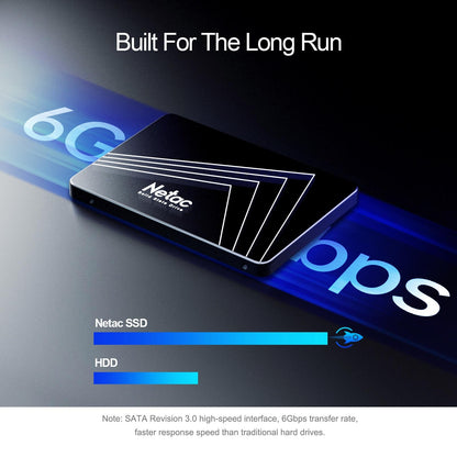 Netac 128 GB 256 GB 512 GB 1 TB 2 TB SSD SATA SATA3 Disco Rígido de Estado Sólido Interno de 2,5 polegadas para Desktop Laptop