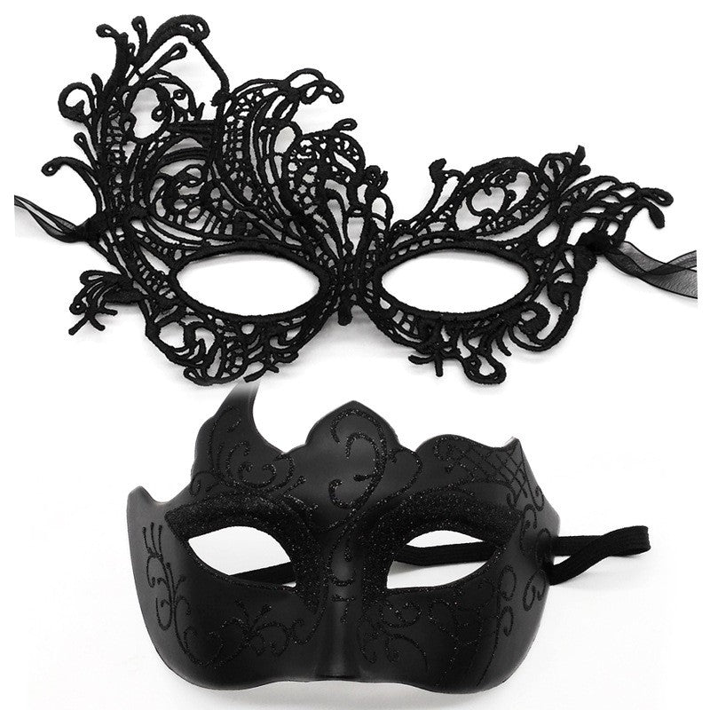 2Pcs Couples Gold Purple Black Blue Lace Masks Butterfly Venetian Face Cover for Mardi Gras Halloween Masquerade Party Costume