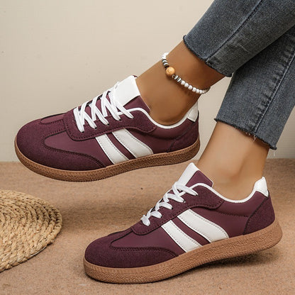 Fashion Casual Women's Sports Shoes Lace Up Vulcanize Flats Ladies Outdoor Walking Sneakers Women Comfortable Classical Shoes