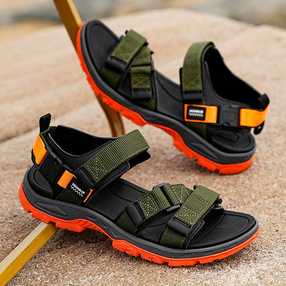 Flat Sandals Summer Mens Breathable Holidays Beach Shoes Open-Toe Outdoor Casual Travel Hiking Sandials