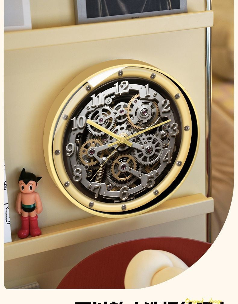 A European-style Retro Clock That Imitates A Mechanical Feel A Wall Clock for Home Use in The Living Room