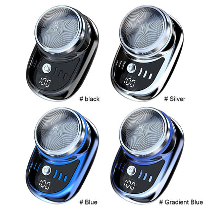 Men Mini Electric Travel Shaver USB Charging Face Beard Trimmer with Digital Display Rechargeable Shaver Washable Car Home Razor