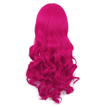 HAIRJOY Synthetic Hair  Wavy Pink Ponytail Wig for Jean Cosplay Game Princess  Anime Wigs with Hair Pigtails Bangs Halloween Wig