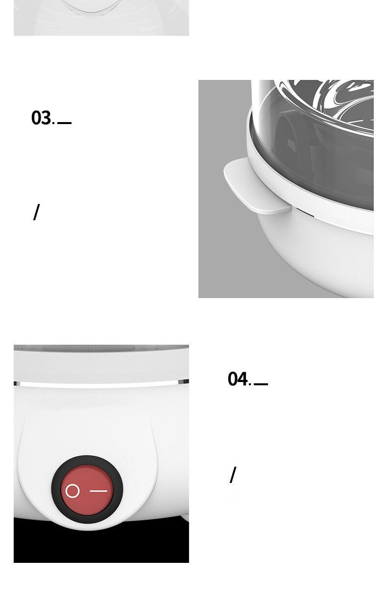 Máquina de café da manhã multifuncional 220V, elétrica, dupla camada, para cozinhar ovos, mini vaporizador e escalfador de cozinha